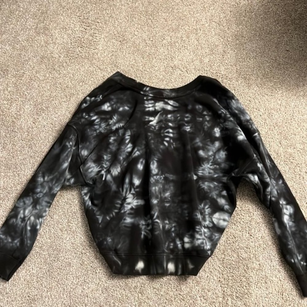 Black Tie Dye Open Back / Tied Back Sweatshirt